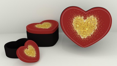 spécial cœur de boîte d'anneau la mode couleur jour l'amour l'anneau st-valentin valentinesday 3d print model - Mito3D