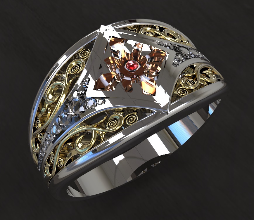 special ring art artwork beauty rhino speical 3D print model - Mito3D