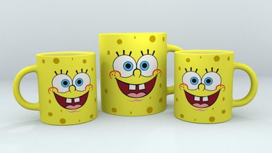 spongebob kupa zücaciye renk hediye ev eşyaları mug 3d print model - Mito3D