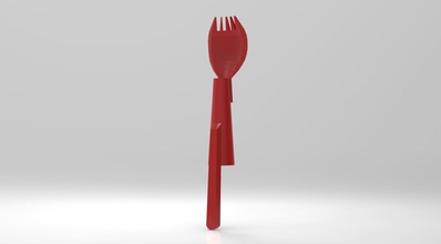spoonfork pen les articles ménagers ballpen fourche salon-cuisine stylet l'école la cuillère 3d print model - Mito3D