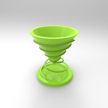 spring pot housewares potted plant 3d print model - Mito3D