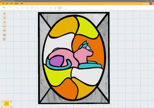 stained glass cat 1 art color 3d print model - Mito3D