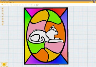 stained glass cat 2 art color 3d print model - Mito3D