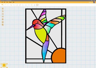 vitraux colibri 1 art couleur 3d print model - Mito3D
