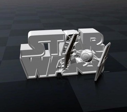 star wars-logo Kunst logo medelis 3d sign wars 3d print model - Mito3D
