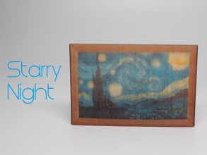 starry night, van gogh sanat renk da vinci resim yıldızlı gece 3d print model - Mito3D
