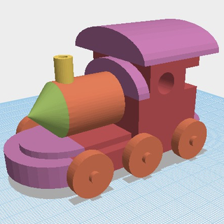 steam train 3dprinting color education toy 3d print model - Mito3D