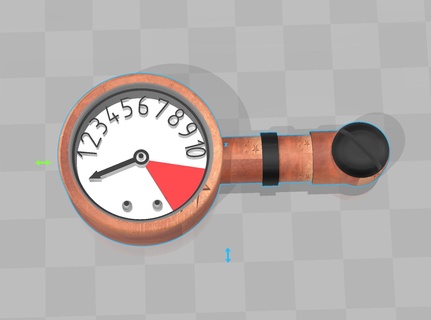 steampunk pressure gauge meeee color 3d print model - Mito3D