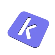 stencil - letter 'k' education alphabet trace 3d print model - Mito3D