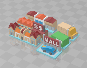 2 sokak bina oyuncaklar tekel 3d print model - Mito3D