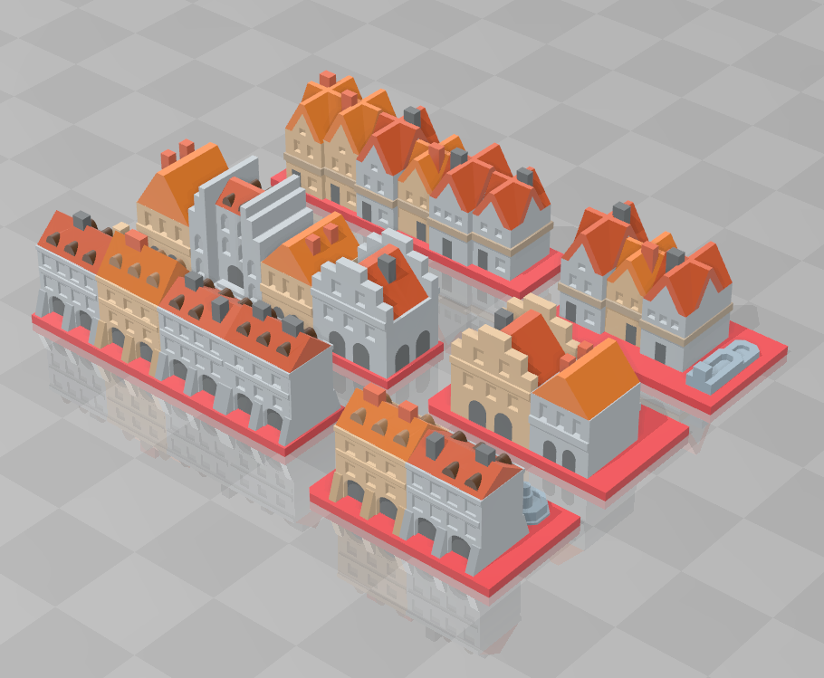 street 5-buildings toys monopoly 3D print model - Mito3D
