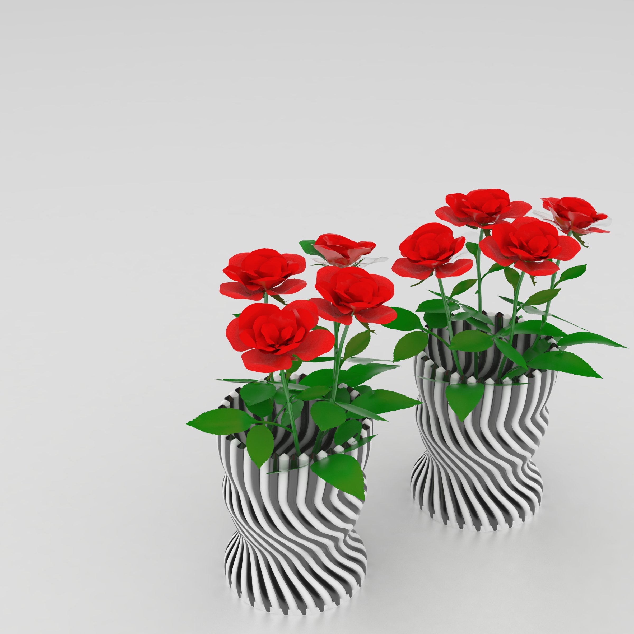 stripe pot 3 housewares striped 3D print model - Mito3D