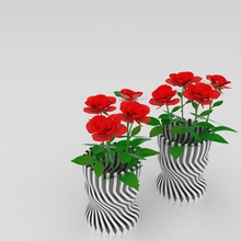 stripe pot 3 housewares striped 3d print model - Mito3D