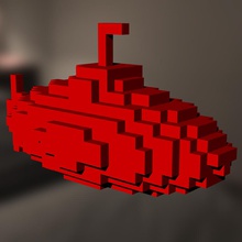 submarine day march 17 pixel art sea underwater 3d print model - Mito3D