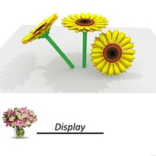 girasol de la pantalla artículos para el hogar color flores regalo los girasoles amarillo 3d print model - Mito3D