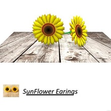 sunflower earings fashion color 3d print model - Mito3D