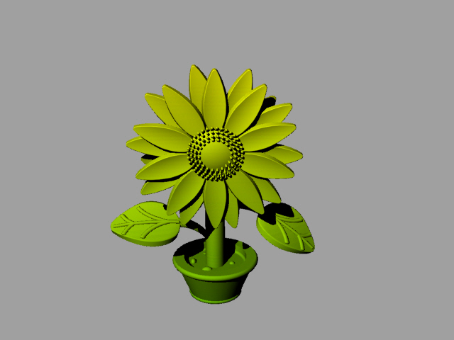 sunflower gradient 20 mix flower plant 3D print model - Mito3D
