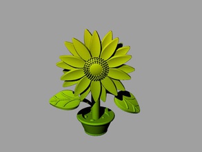 sunflower gradient 20 mix flower plant 3d print model - Mito3D