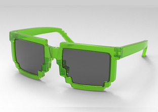 sunglass 8 - bit fashion eyeglass frame men 3d print model - Mito3D