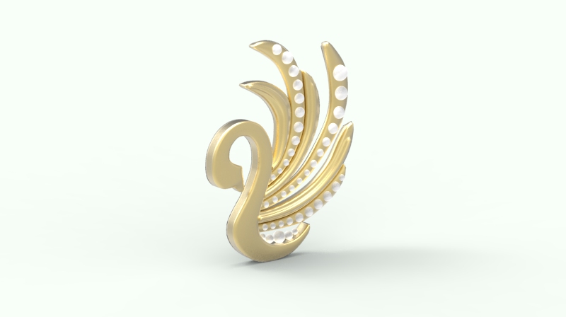 cisne broche Porsche moda 3D print model - Mito3D