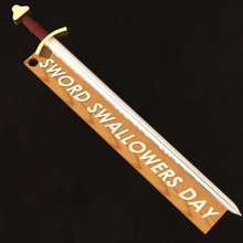 épée swallowers jour la chaîne de clé art l'événement le mois février l'épée 3d print model - Mito3D