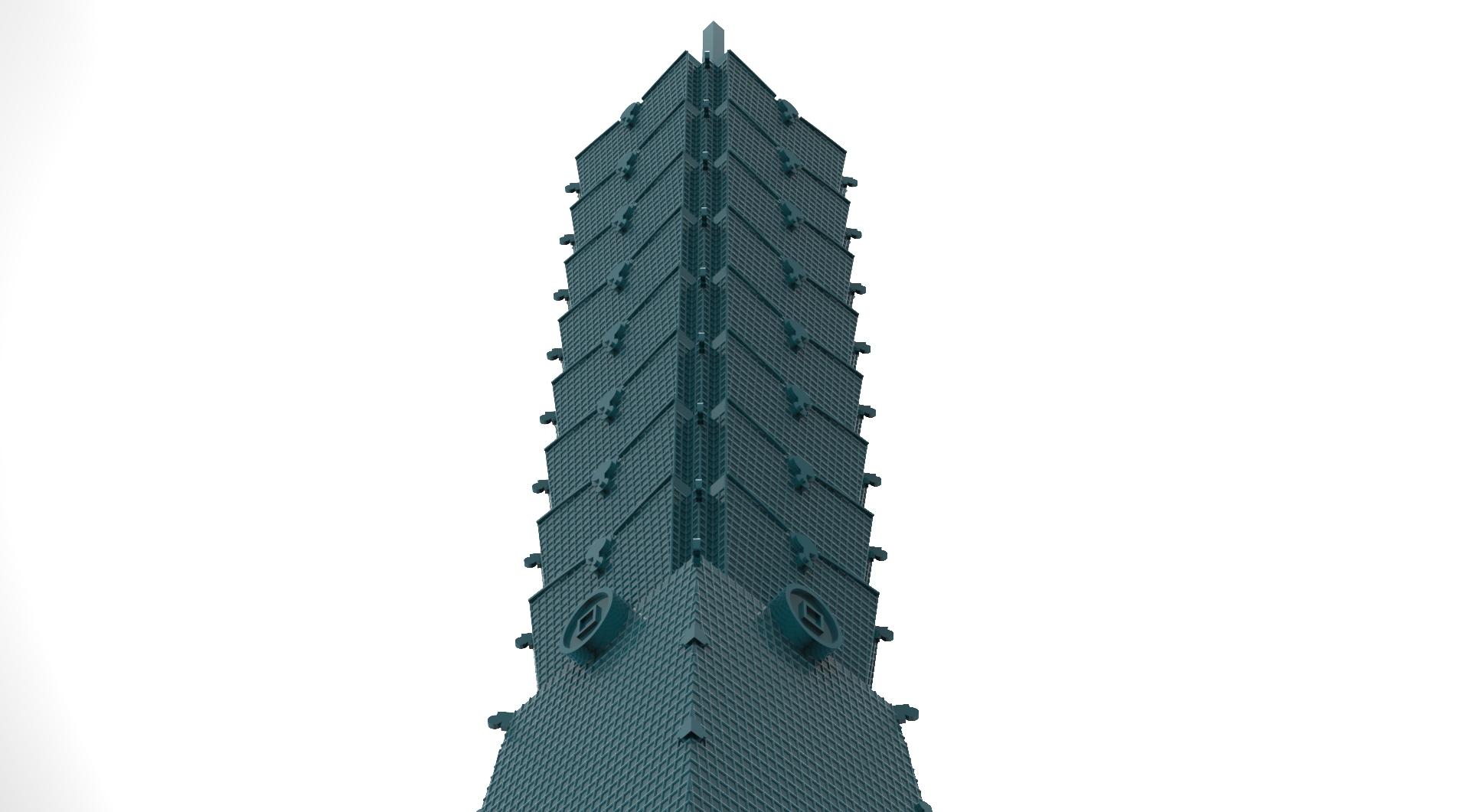 taipei 101 a arte arquitetura prédio famoso edifício 3D print model - Mito3D