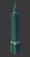 taipei 101 famoso edifício a arte 3d print model - Mito3D