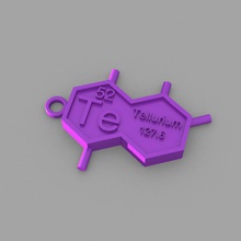 te - tellurium key-ring fashion elements keyrings periodic table 3d print model - Mito3D