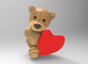 oso de peluche los juguetes color lindo día la estatuilla regalo corazón amor teddy san valentín 3d print model - Mito3D