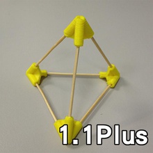 tetrahedron vertice bağlayıcı 11 plus 12 cn edu ders okula geri 3d print model - Mito3D
