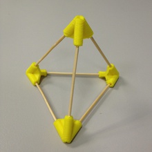 tetraedro vértice del conector la educación escuela de espalda 3d print model - Mito3D
