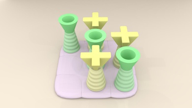tic tac toe - Spielzeug Farbe spielen Zehe 3d print model - Mito3D