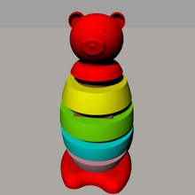 juguete de apilamiento oso peluche día los juguetes 3d print model - Mito3D