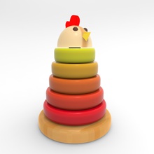 toy stacking hen gradient color toys mixed 3d print model - Mito3D