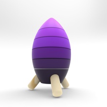 toy stacking rocket gradient color toys mixed 3d print model - Mito3D