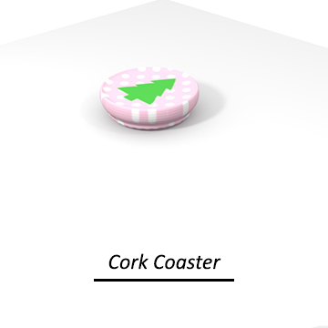 arbre de cork coaster les articles ménagers fêtes noël montagnes russes couleur liège salon-cuisine 3D print model - Mito3D