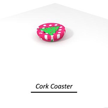 tree cork coaster housewares christmas color coater 3d print model - Mito3D