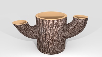 tree vase housewares color flower 3d print model - Mito3D