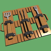 triangular carrying tool kit holder housewares bbq 3d print model - Mito3D