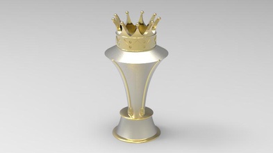 trophy - crown art king 3d print model - Mito3D