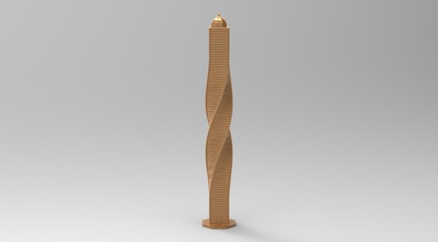 180 çarpık yapı sanat bina ünlü yapısı kule bükülmüş twisted tower 3d print model - Mito3D