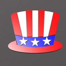 amca dayı Sam Amerikan şapka Eğitim Amerika Temmuz july4th Amca Birleşik Devletleri 3d print model - Mito3D