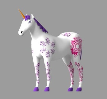 unicorno marra colore Schermo figurina giocattoli 3d print model - Mito3D