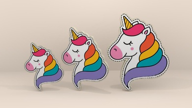 unicorn patch fashion color style 3d print model - Mito3D