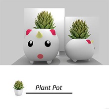 unicorn plant pot housewares color flower indoor 3d print model - Mito3D