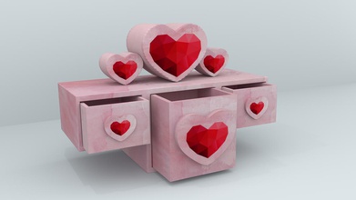 valentines day cabinet office color heart love 3d print model - Mito3D