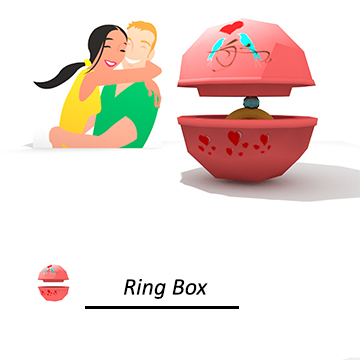 Valentinstag-ring-box Mode box Farbe paar Liebe ring ring-box valentines 3D print model - Mito3D