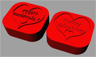 valentines day stamp version 1 toys 3d print model - Mito3D