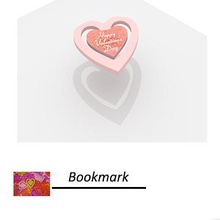 valnetines day bookmark office book color gift heart love valentines 3d print model - Mito3D