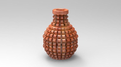 vase 2 art flower plant pot 3d print model - Mito3D
